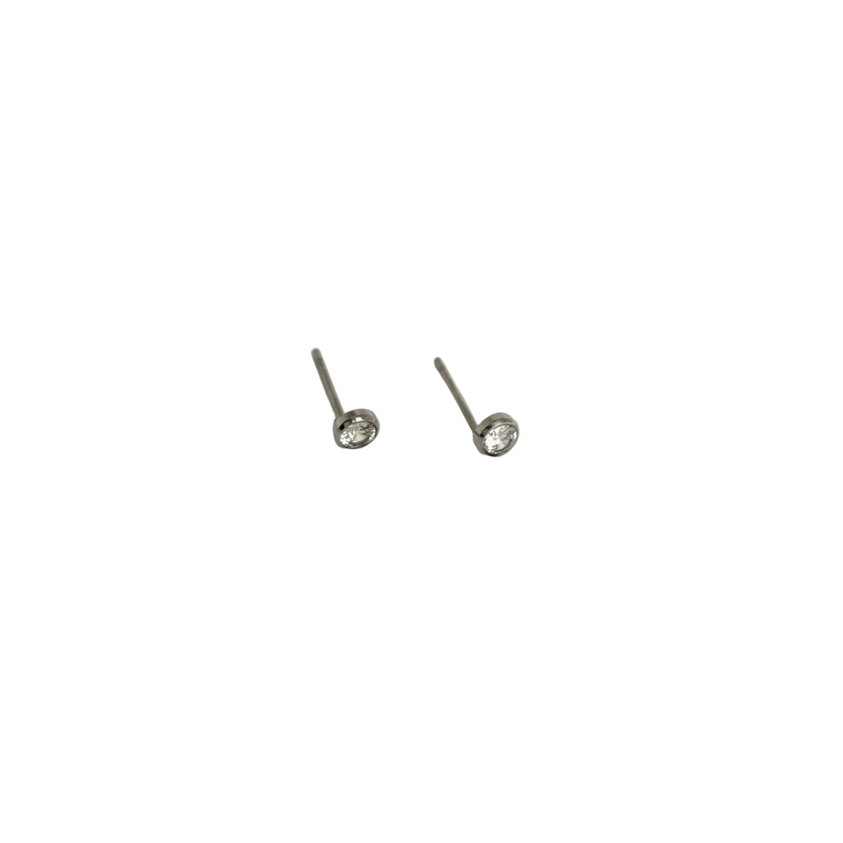 Oorbellen mini studs strass - Zilver oorbellen