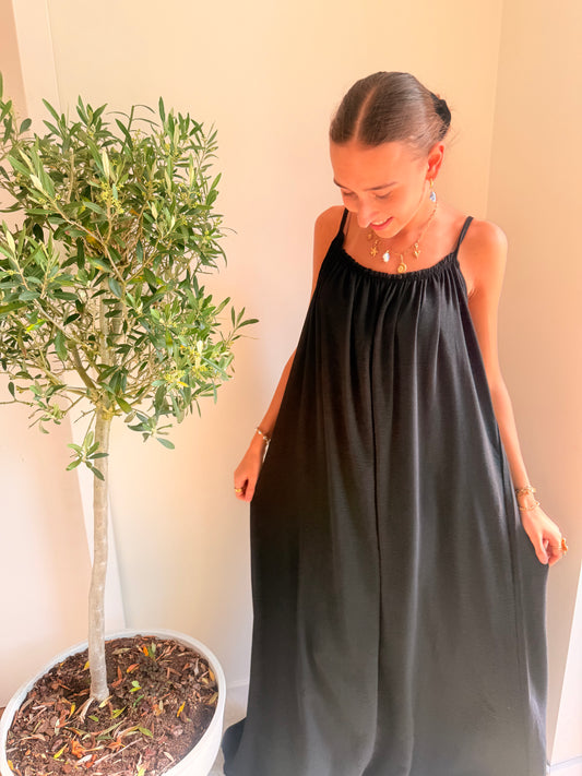 Maxi Dress Spaghettibandjes | One Size 36-50 Zwart Jurken