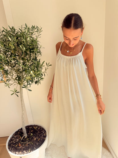 Maxi Dress Spaghettibandjes | One Size 36-50 Wit Jurken