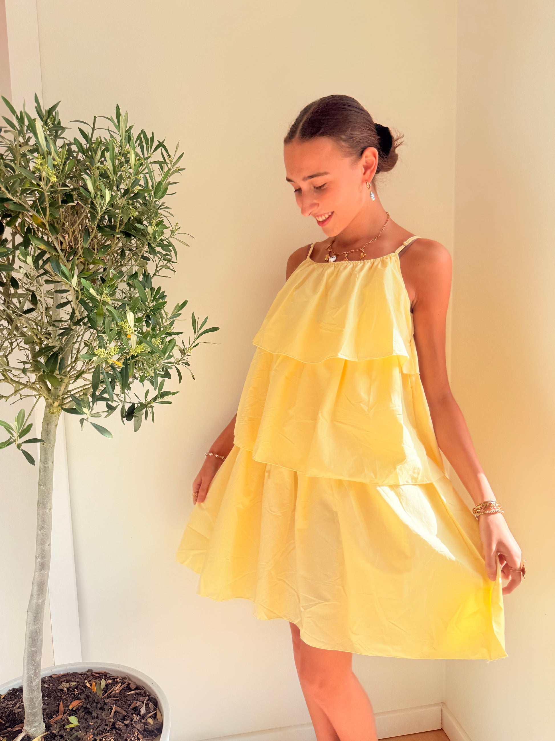 Ruffles Dress Geel Jurken