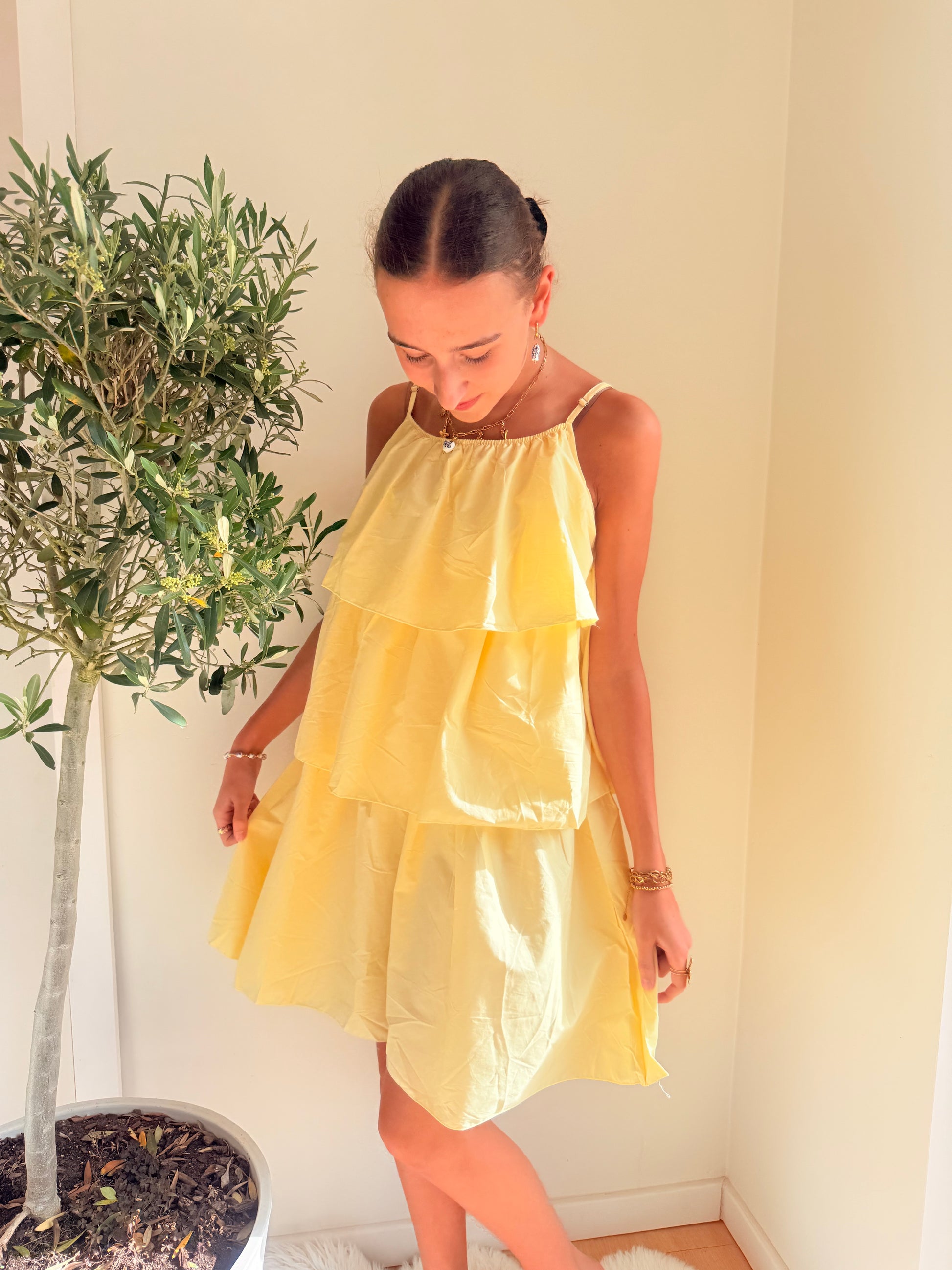 Ruffles Dress Geel Jurken