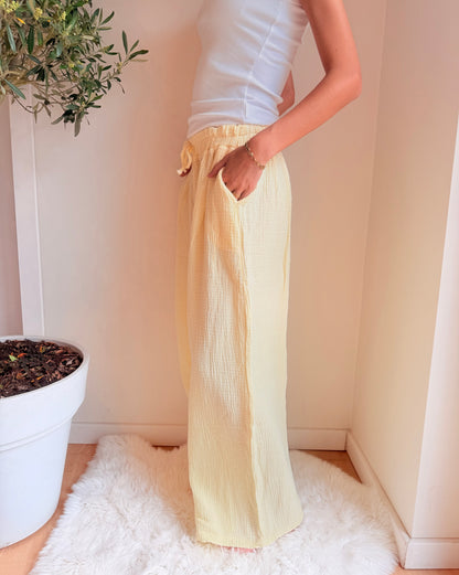 Oversized Wide Leg Broek Cotton Gauze Broek