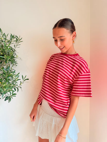Gestreept T-shirt Rood T-shirt