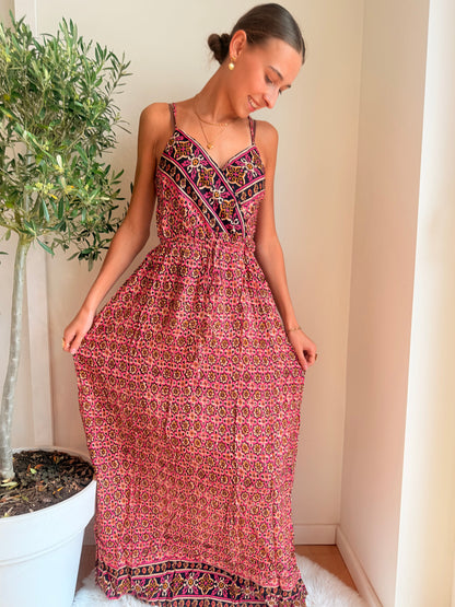 Maxi Jurk Boho Fuchsia Jurk