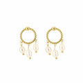 Oorbellen Twisted Pearl Hoops Goud Oorbellen