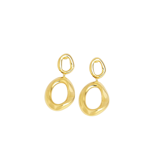 Oorbellen organic bold - Goud oorbellen