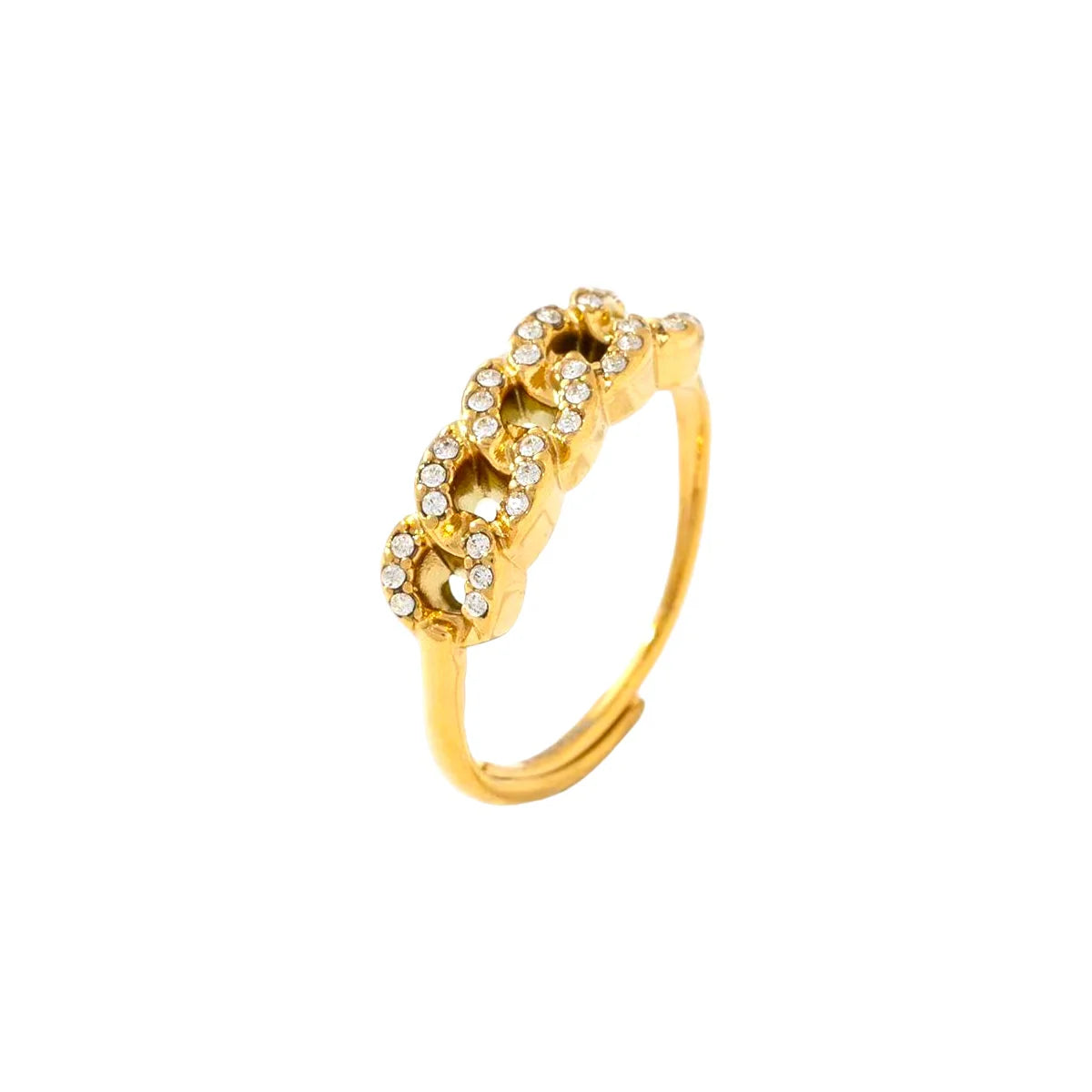 Chain Sparkle Ring Goud ring