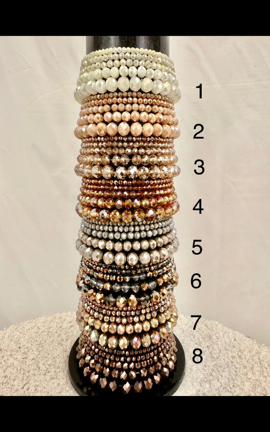 Set glaskralen armbanden - Bruintinten Armbanden