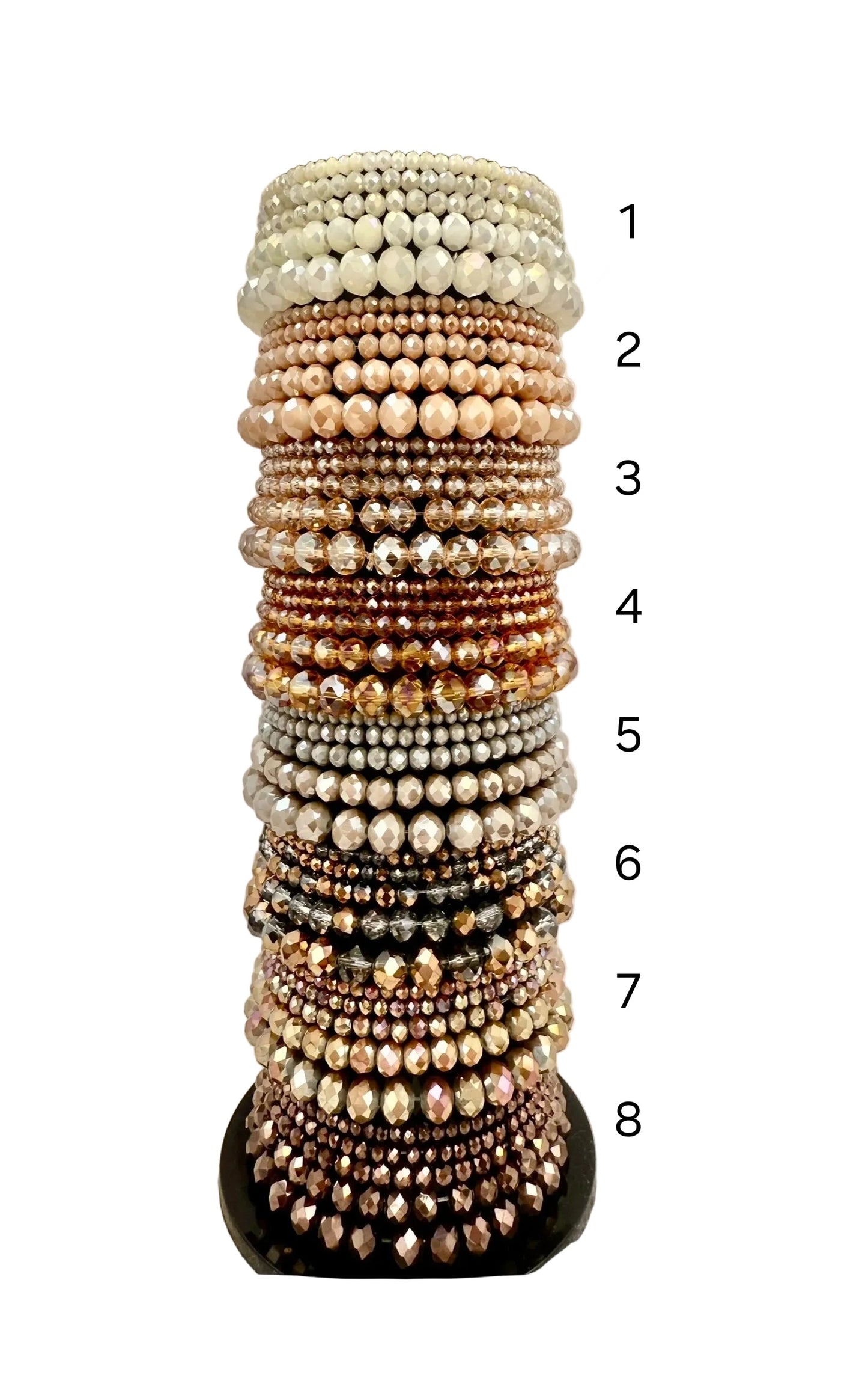 Set glaskralen armbanden - Bruintinten Armbanden