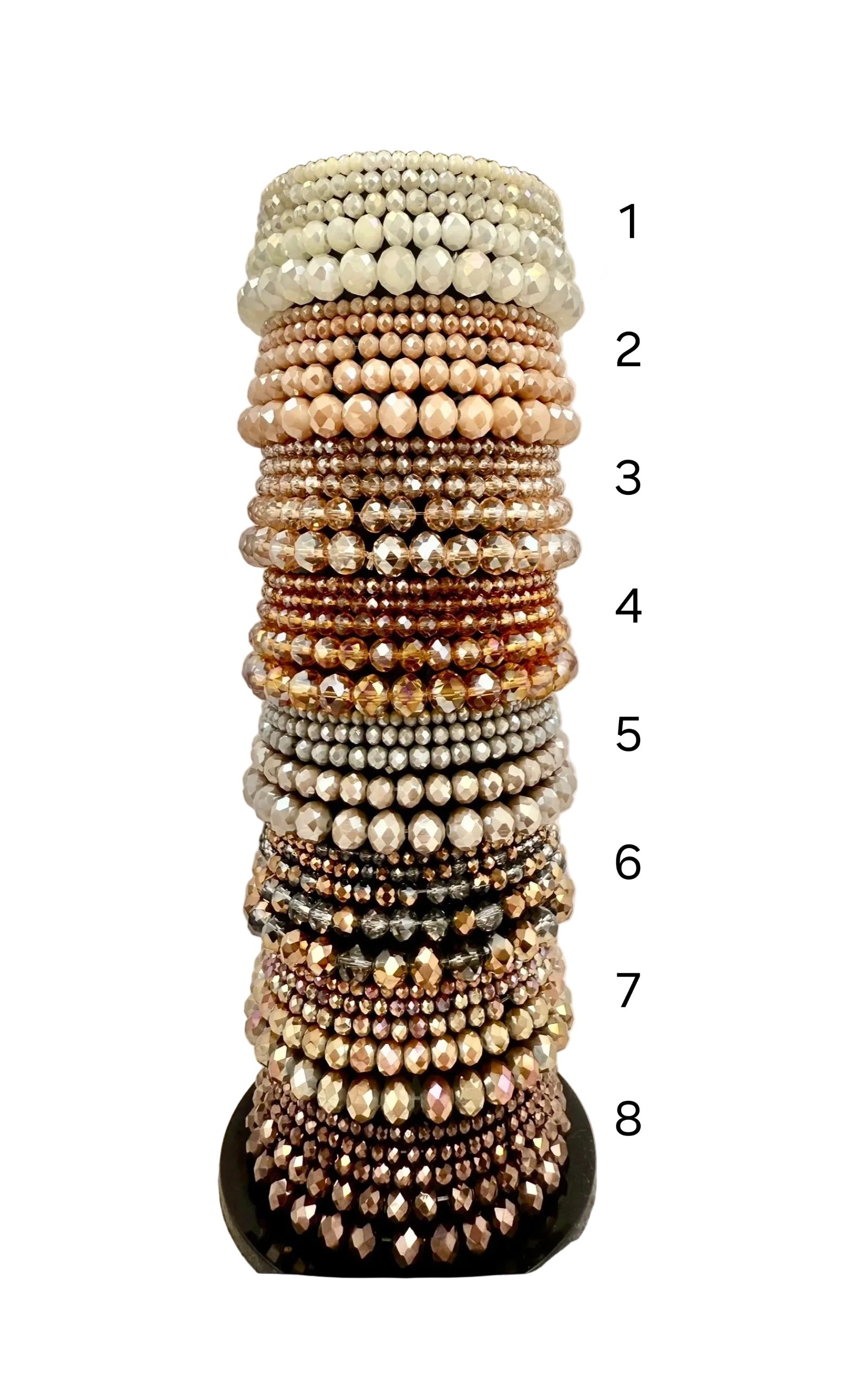 Set glaskralen armbanden - Bruintinten Armbanden