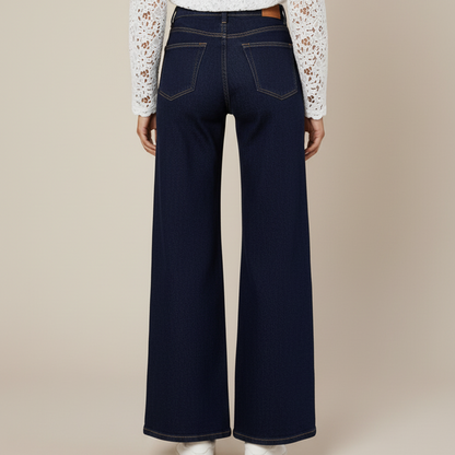 Jeans High Waist Super Wide Leg - Donkerblauw Jeans