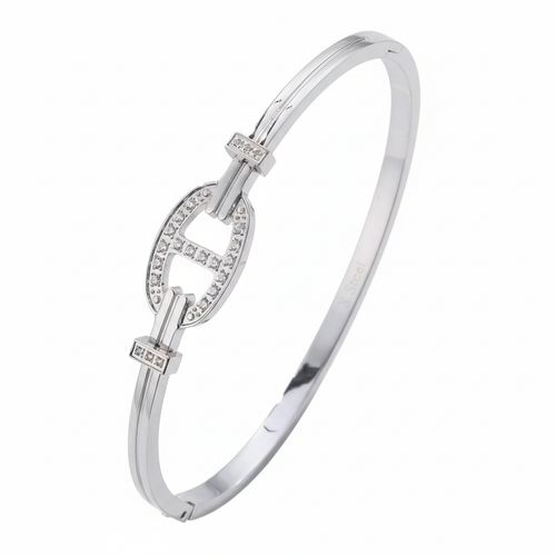 Armband bangle DD strass - Zilver armband