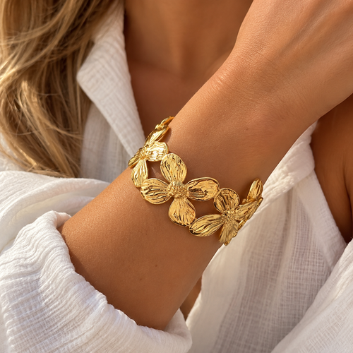 Armband Bangle Flower – Goud armband