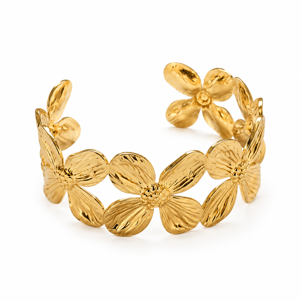 Armband Bangle Flower – Goud armband