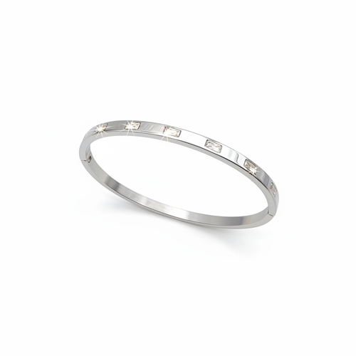 Armband bangle met strass - Zilver armband