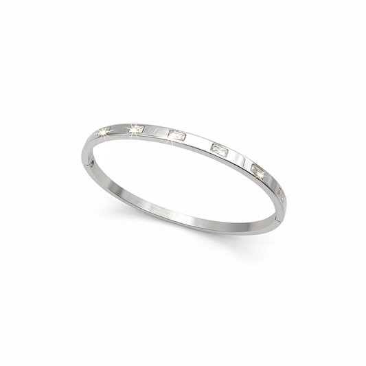 Armband bangle met strass - Zilver armband