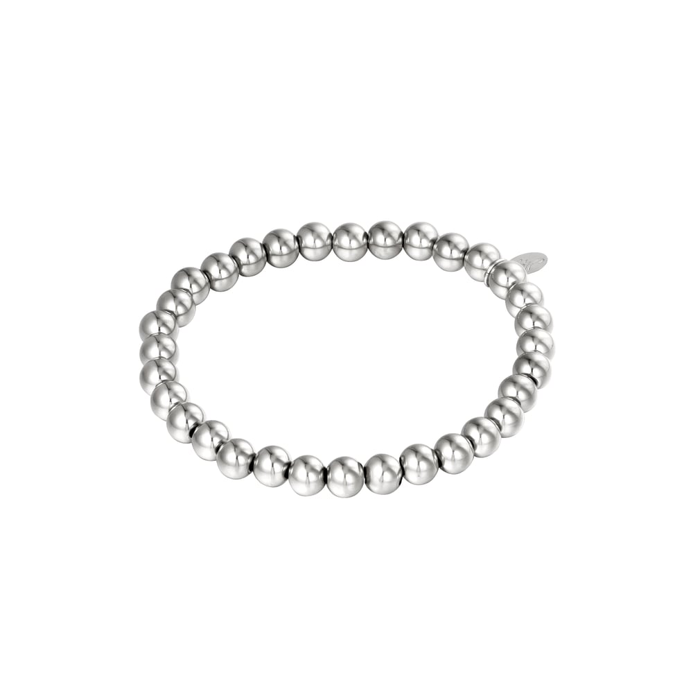 Armband big beads 6mm - Zilver Armband