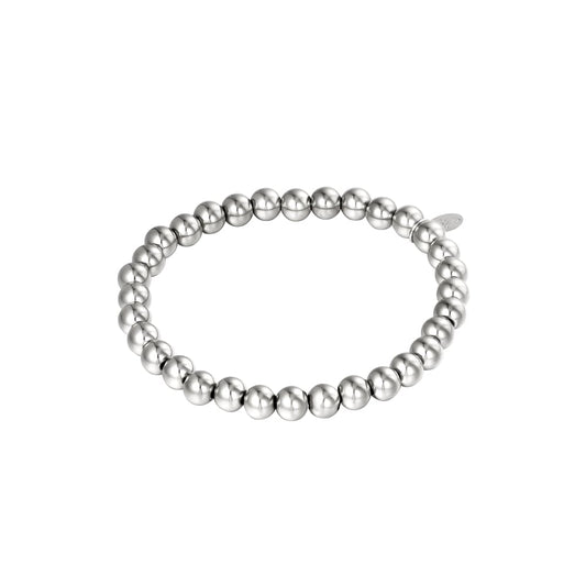 Armband big beads 6mm - Zilver Armband