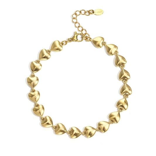 Armband lots of hearts - Goud armband