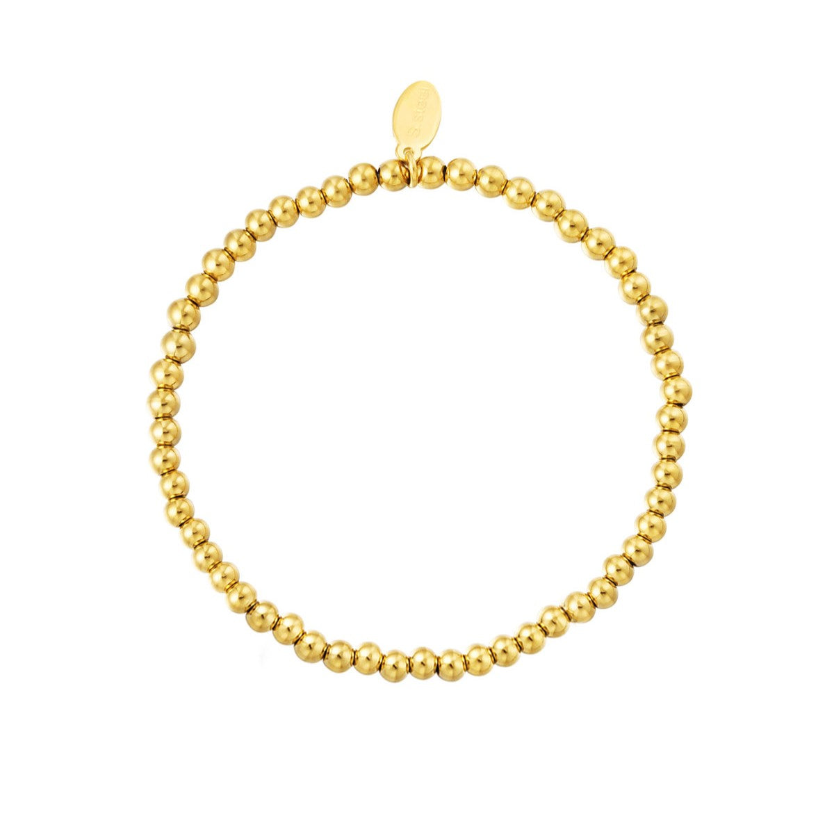 Armband midi beads 4mm - Goud armband