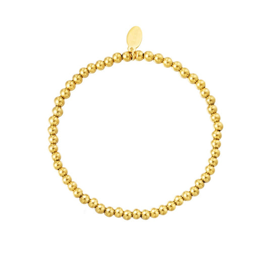 Armband midi beads 4mm - Goud armband