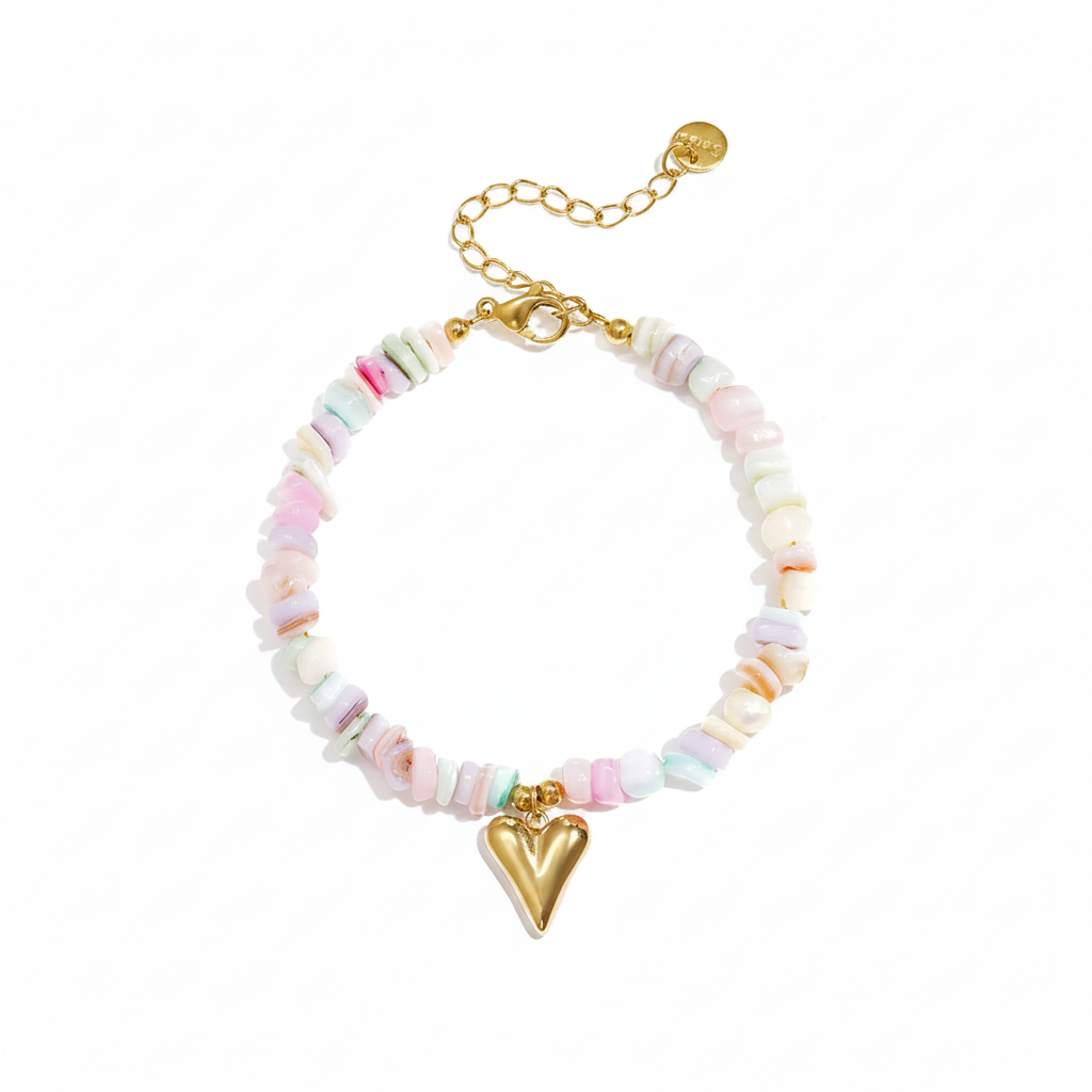 Armband Pastel Hart - Goud Armband