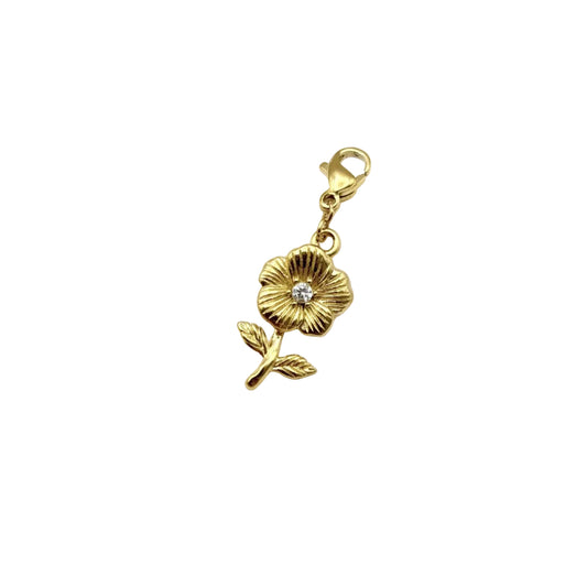 Bedel bloem met strass - Goud Bedels