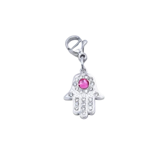Bedel hand met strass - Zilver Bedels