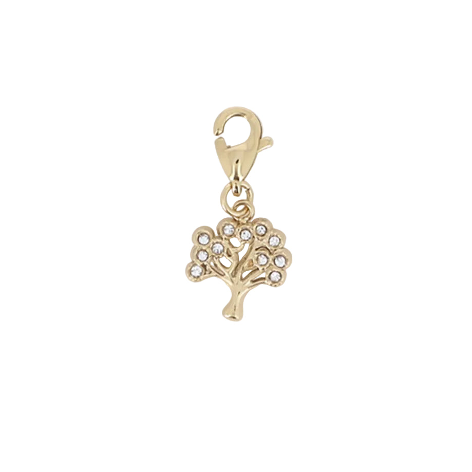 Bedel levensboom met strass - Goud Bedels