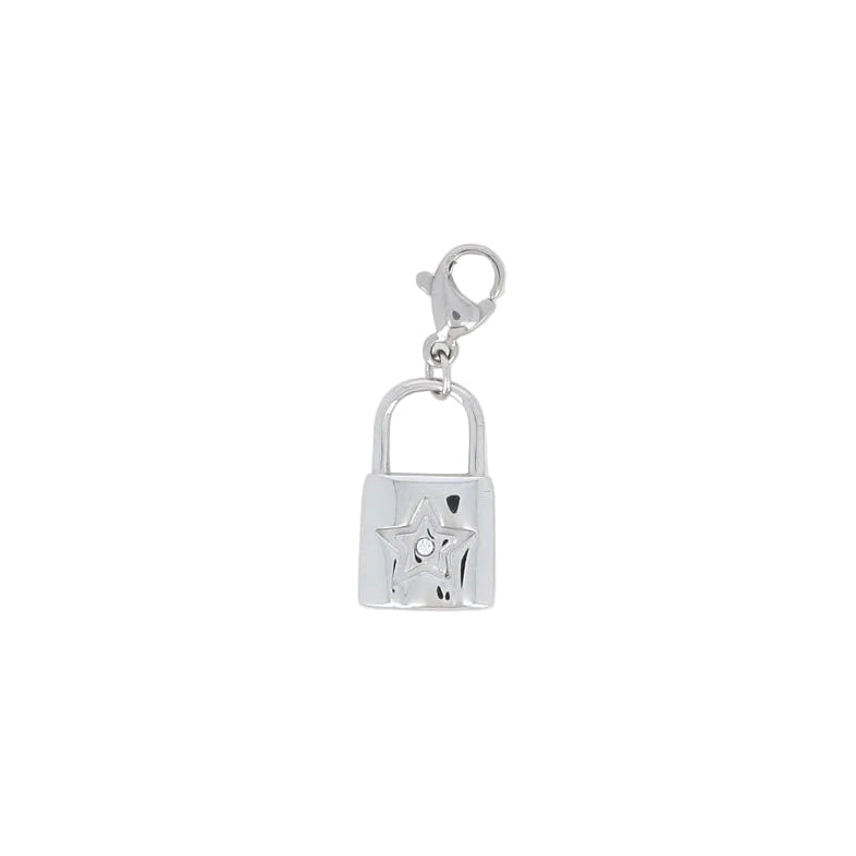 Bedel slot met ster en strass - Zilver Bedels