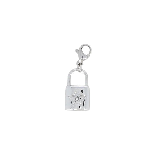 Bedel slot met ster en strass - Zilver Bedels