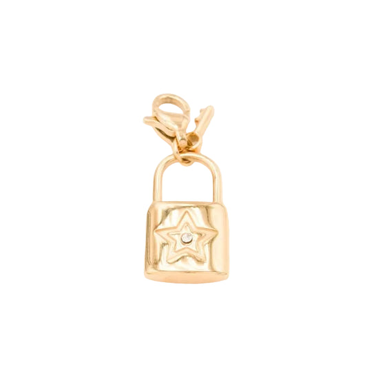 Bedel slot met ster en strass - Goud Bedels