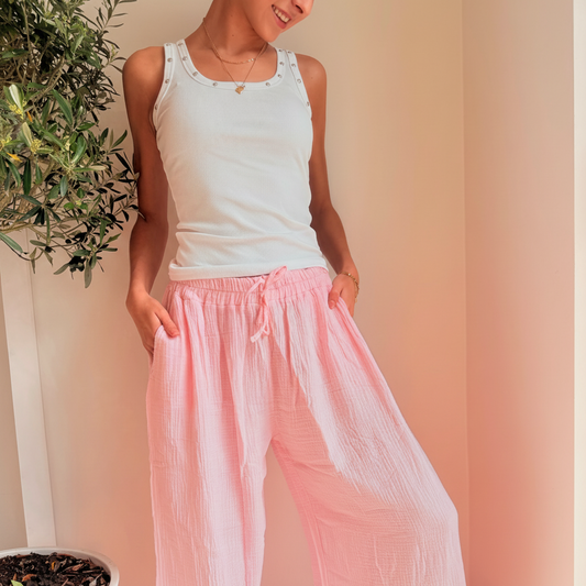 Witte Rib Top met Studs Top