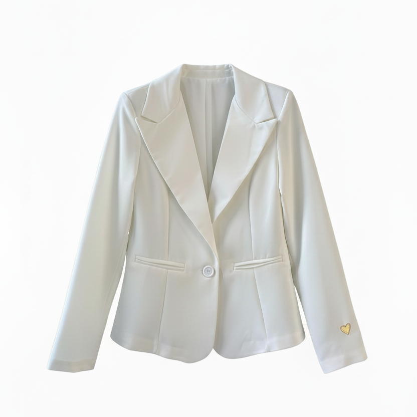 Blazer met Gouden Hartje - Offwhite blazer