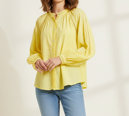Gele Broderie Blouse Blouse