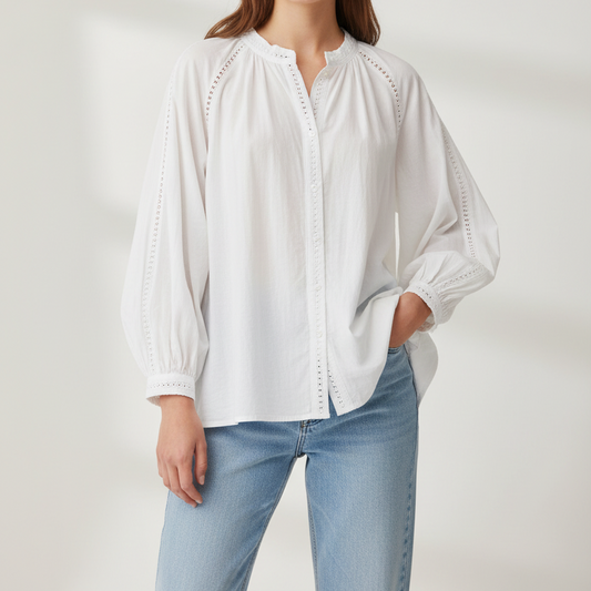 Witte Broderie Blouse Blouse