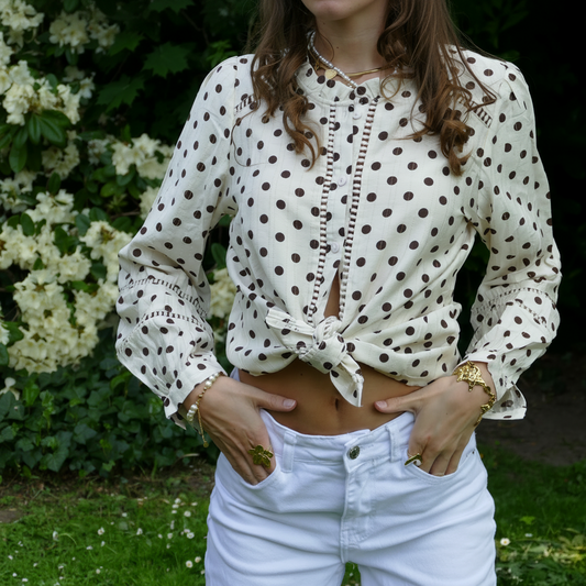 Blouse Polka Dot - Ecru Blouse