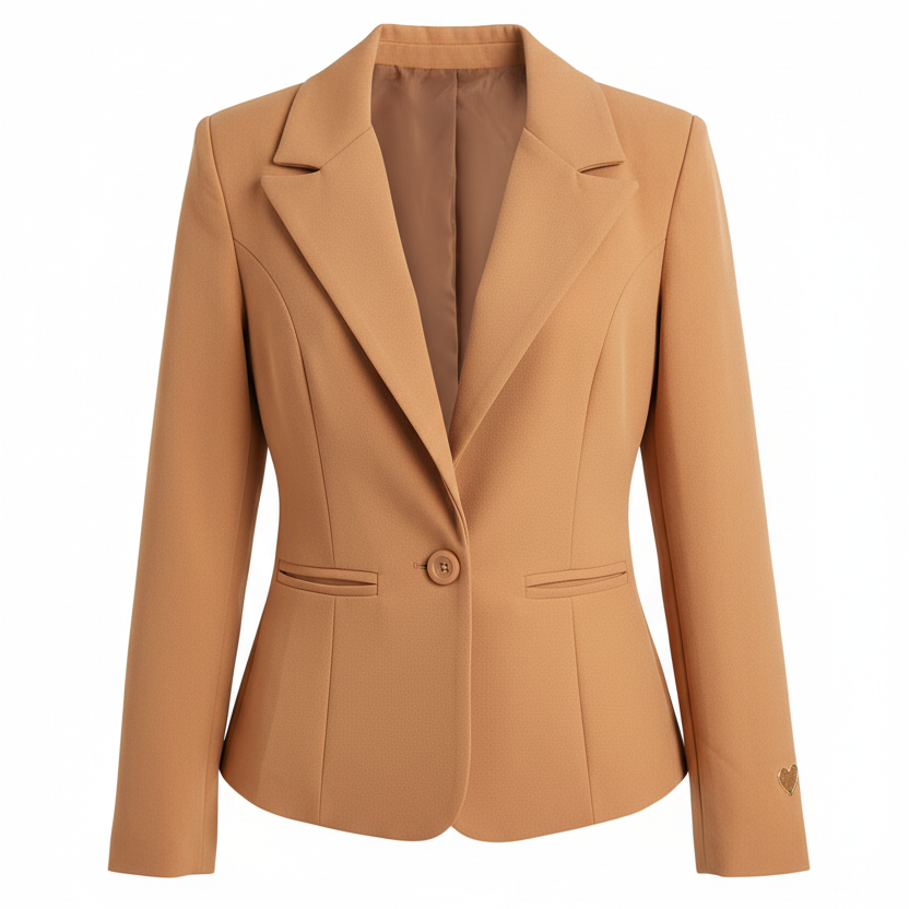 Blazer met Gouden Hartje - Camel blazer
