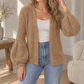 Camel wollen vest met pofmouwen bij Charlis