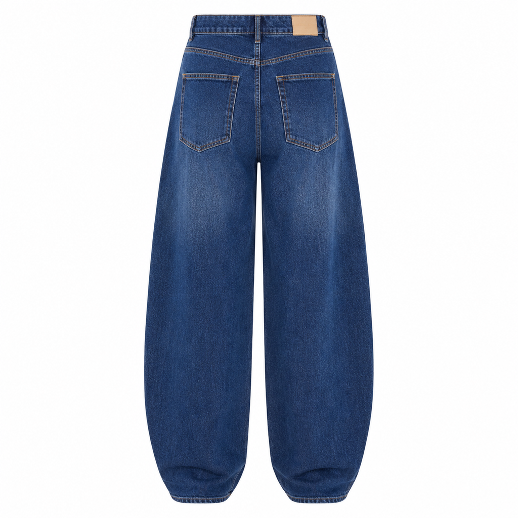Barrel Jeans Donkerblauw – High Waist Relaxed Fit broeken