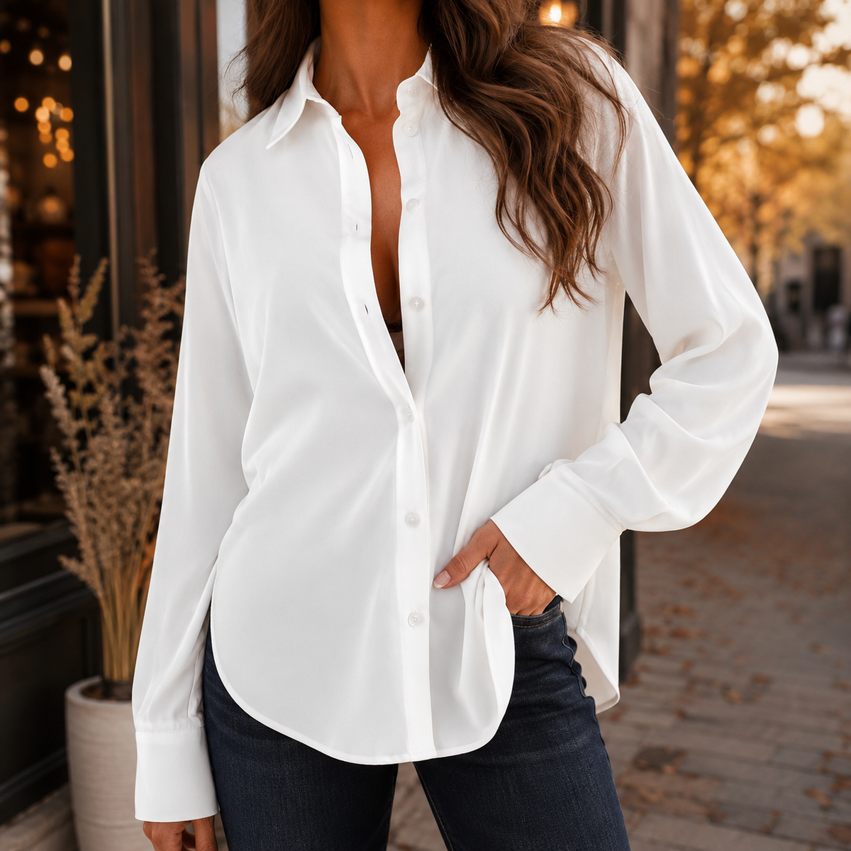 Basic Witte Blouse Kleding