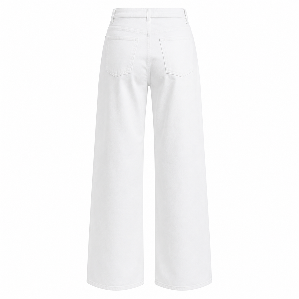 Goodies Wide Leg Jeans Wit – High Waist broeken