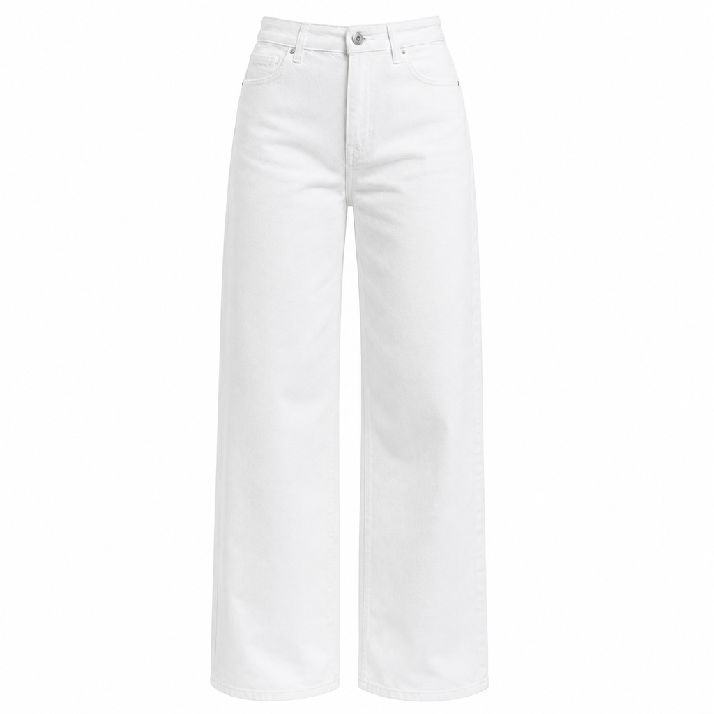 Goodies Wide Leg Jeans Wit – High Waist broeken