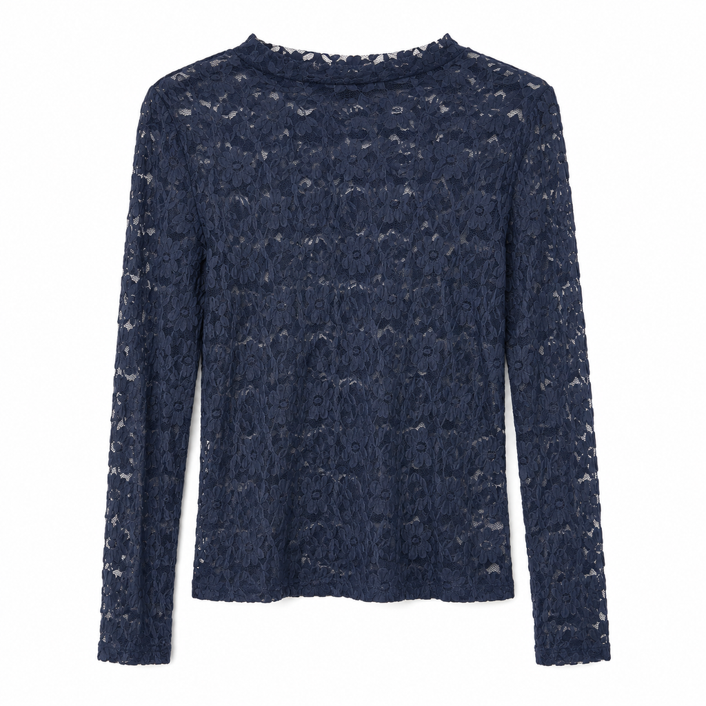 Lace Top Navy Top
