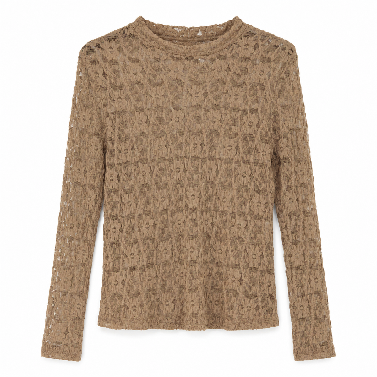 Lace Top Taupe Tops