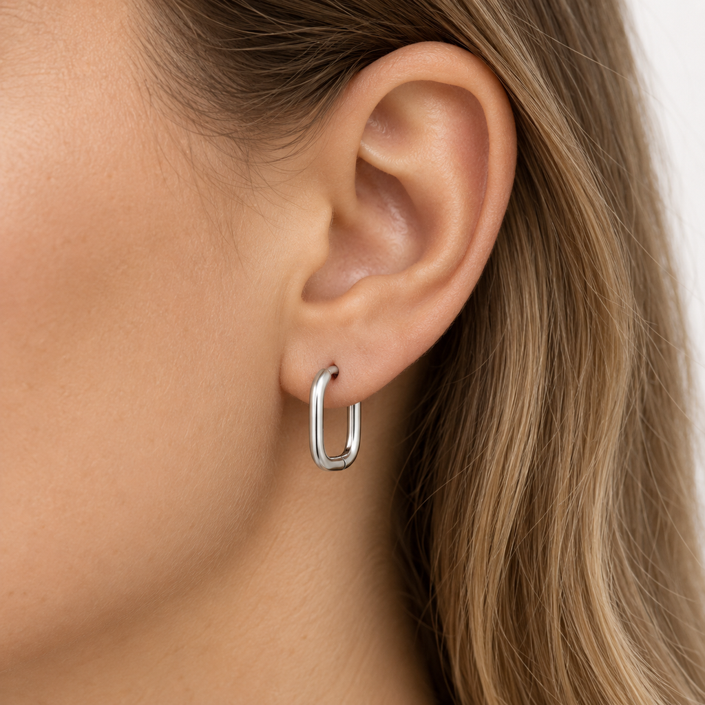 Oorbellen Classy Ovaal Zilver – 1,3 cm oorbellen