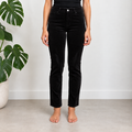 Broek Ribvelours Zwart Broeken