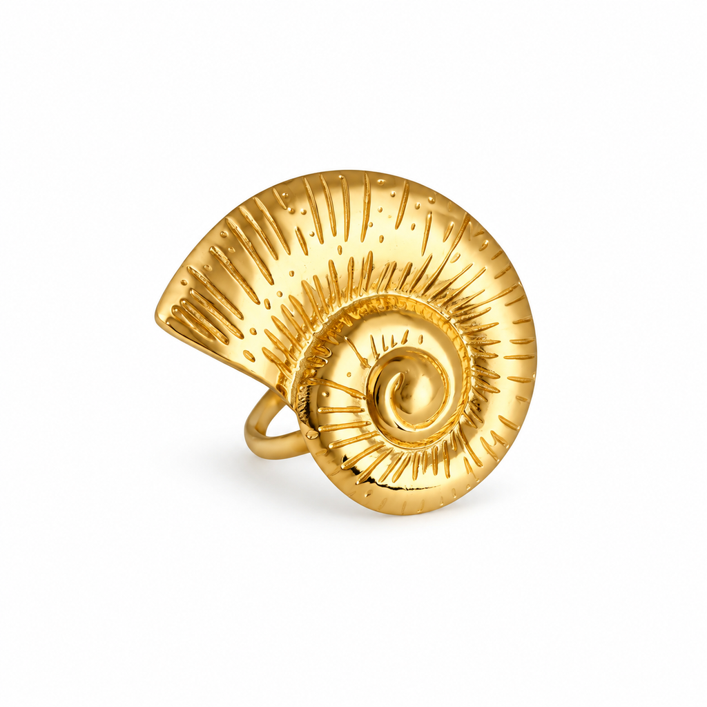 Ring Seashell Goud Ring