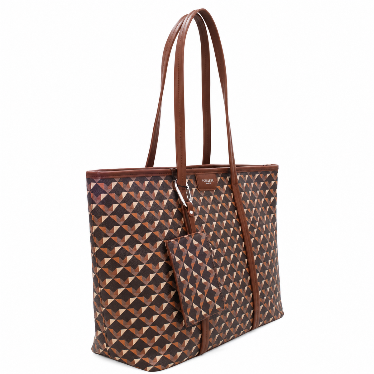 Shopper met Geometrische Print Bruin Tassen