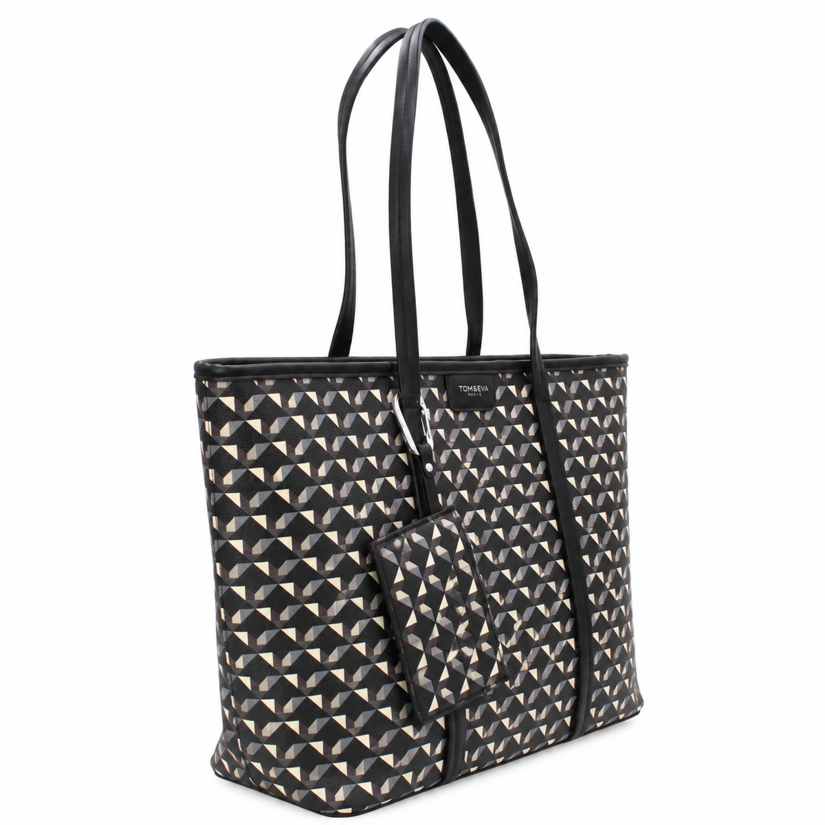 Shopper met Geometrische Print Zwart Tassen